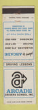 Matchbook Cover - Arcade Driving School Milwaukee Racine Kenosha WI