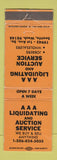 Matchbook Cover - AAA Auction Service Seattle WA WEAR
