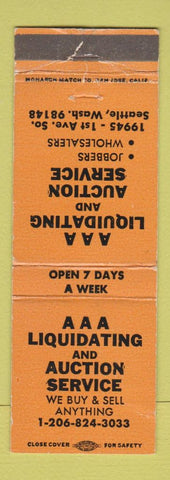 Matchbook Cover - AAA Auction Service Seattle WA WEAR