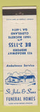 Matchbook Cover - St John & Son Funeral Home Cleveland OH