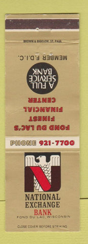 Matchbook Cover - National Exchange Bank Fond Du Lac WI