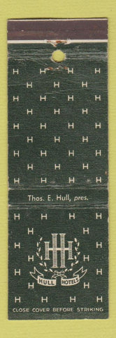 Matchbook Cover - Hull Hotels Roosevelt Hollywood CA Sacramento CA