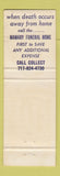 Matchbook Cover - Andrew Mamary Funeral Home Wilkes Barre PA