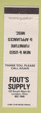Matchbook Cover - Fout's Supply London OH furniture appliances