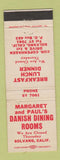 Matchbook Cover - Margaret and Paul's Danish Restaurant Solvang CA