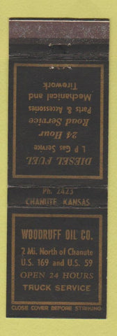 Matchbook Cover - Woodruff Oil Company Chanute KS gas
