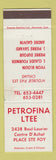 Matchbook Cover - Petrofina Ltee Place Ste Foy QC WEAR