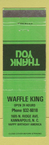 Matchbook Cover - Waffle King Kannapolis NC 1976
