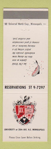 Matchbook Cover - Jax Cafe Minneapolis MN
