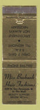 Matchbook Cover - Miss Burbank Hair Salon Burbank CA WEAR