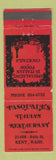 Matchbook Cover - Pasquale's Italian Restaurant Kent WA WEAR