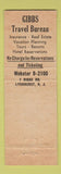 Matchbook Cover - Gibbs Travel Bureau Lyndhurst NJ
