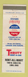 Matchbook Cover - Thrifty Car Rental Lima OH WEAR