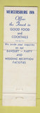 Matchbook Cover - Mercersburg Inn PA
