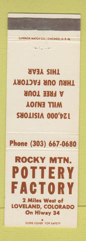 Matchbook Cover - Rocky Mountain Pottery Factory Loveland Colorado