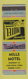Matchbook Cover - Mills Motel Lake Mills IA