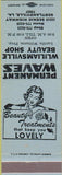 Matchbook Cover - Williamsville Beauty Shop Scotlandville LA girlie blue