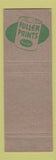 Matchbook Cover - WP Fuller Paints Wallpaper Glass