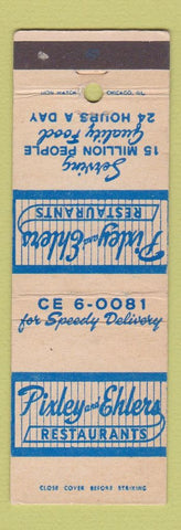 Matchbook Cover - Pixley and Ehlers Restaurants Chicago IL