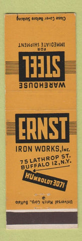 Matchbook Cover - Ernst Iron Works Buffalo NY