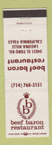 Matchbook Cover - Beef Baron Restaurant Laguna Hills CA