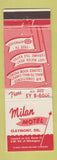 Matchbook Cover - Milan Motel Claymont DE WEAR