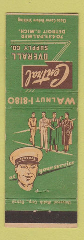Matchbook Cover - Central Overall Supply Detroit MI