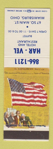 Matchbook Cover - Har Vel Hotel Restaurant Miamisburg OH