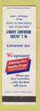 Matchbook Cover - ML Jacobs Insurance Cleveland OH