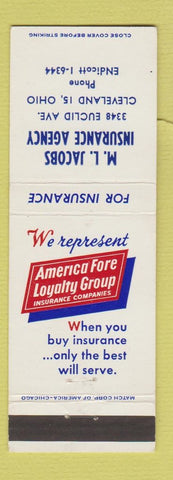 Matchbook Cover - ML Jacobs Insurance Cleveland OH
