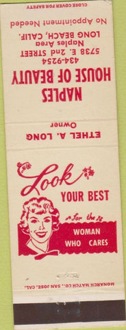 Matchbook Cover - Naples House of Beauty Long Beach CA girlie