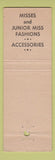 Matchbook Cover - Deb Shop Philadelphia PA women's clothes WEAR