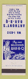 Matchbook Cover - Anthony's BBQ girlie