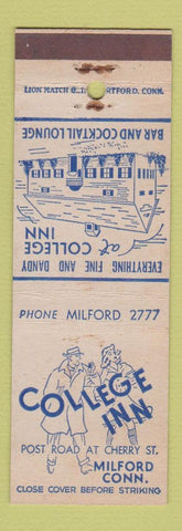 Matchbook Cover - College Inn Milford CT WEAR