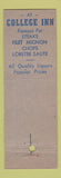Matchbook Cover - College Inn Milford CT WEAR