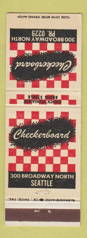 Matchbook Cover - Checkerboard Seattle WA Chuck Pomianek Ernie Steele WEAR