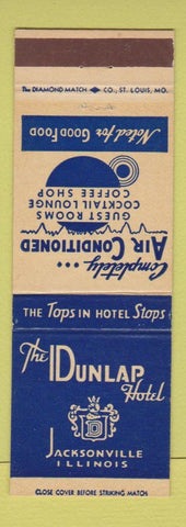 Matchbook Cover - Dunlap Hotel Jacksonville IL