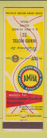 Matchbook Cover - Ward Motel Luling TX