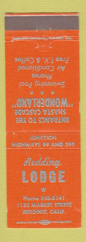 Matchbook Cover - Redding Lodge CA ORANGE