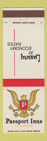Matchbook Cover - Passport Inns of America Dallas TX