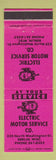 Matchbook Cover - Electric Motor Service Berlin WI