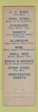 Matchbook Cover - Edgcomb Steel Philadelphia PA Dick Stauffer WEAR