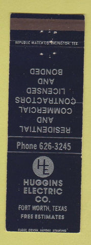 Matchbook Cover - Huggins Electric Fort Worth TX