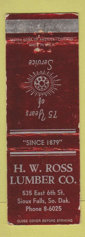Matchbook Cover - HW Ross Lumber Sioux Falls SD WEAR