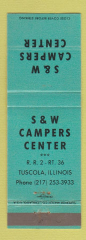 Matchbook Cover - S&W Campers Center Tuscola IL WEAR