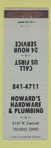 Matchbook Cover - Howard's Hardware & Plumbing Toledo OH