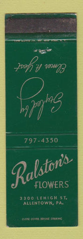 Matchbook Cover - Ralston's Flowers Allentown PA WEAR
