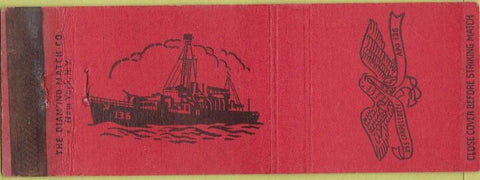 Matchbook Cover - USS Carpellotti Battle Ship
