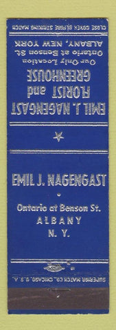 Matchbook Cover - Emil Nagengast Flowers Albany NY