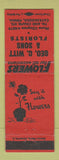 Matchbook Cover - Geo Witt & Sons Flowers Catasauqua PA WEAR